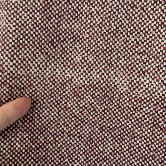 Tulle Y2k Tweed Pea Coat Medium Wool Blend Eggplant Wine Metallic Glimmer - Picture 4 of 13
